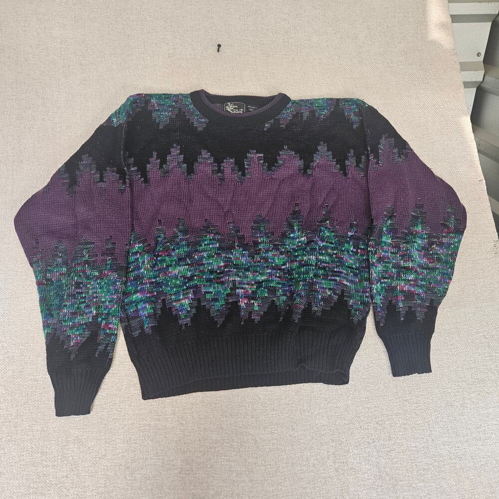 Vintage 80s Alan Stuart Chunky Coogi Style Sweater Mens XL Acrylic